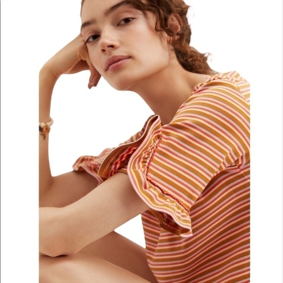 Anthropologie Maeve Ruffled Peplum Top XS - Picture 2 of 4